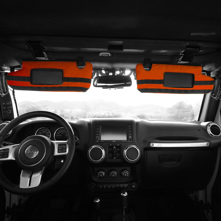 MOLLE Visor covers (FOR MIRRORED VISORS) with PALS - MOLLE (pair) for 2007-18 Jeep Wrangler JK JKU by Bartact - Bull Strap