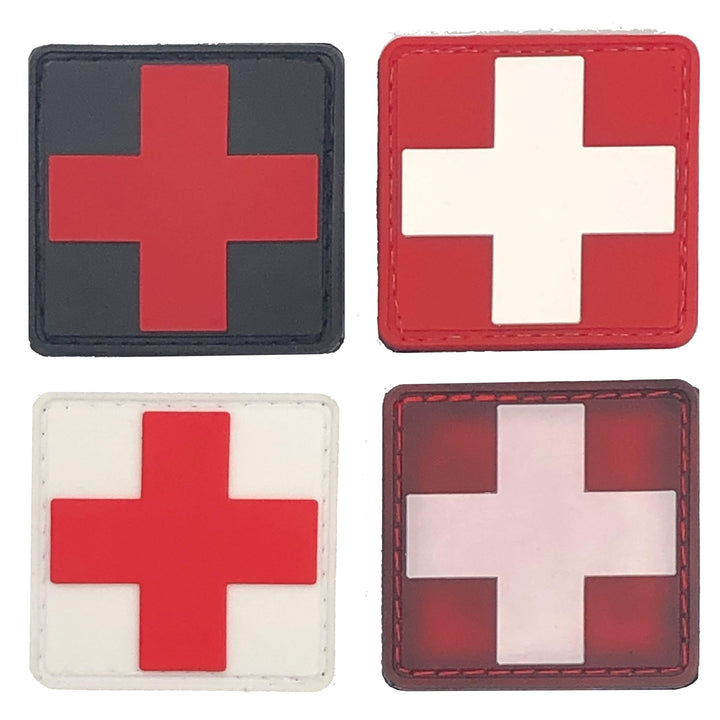 Medical Patch, EMT Patch, PVC Rubber, 1.5" x 1.5", Velcro Hook backing - Bull Strap
