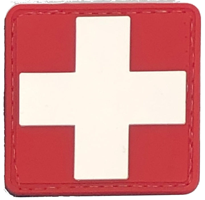 Medical Patch, EMT Patch, PVC Rubber, 1.5" x 1.5", Velcro Hook backing - Bull Strap
