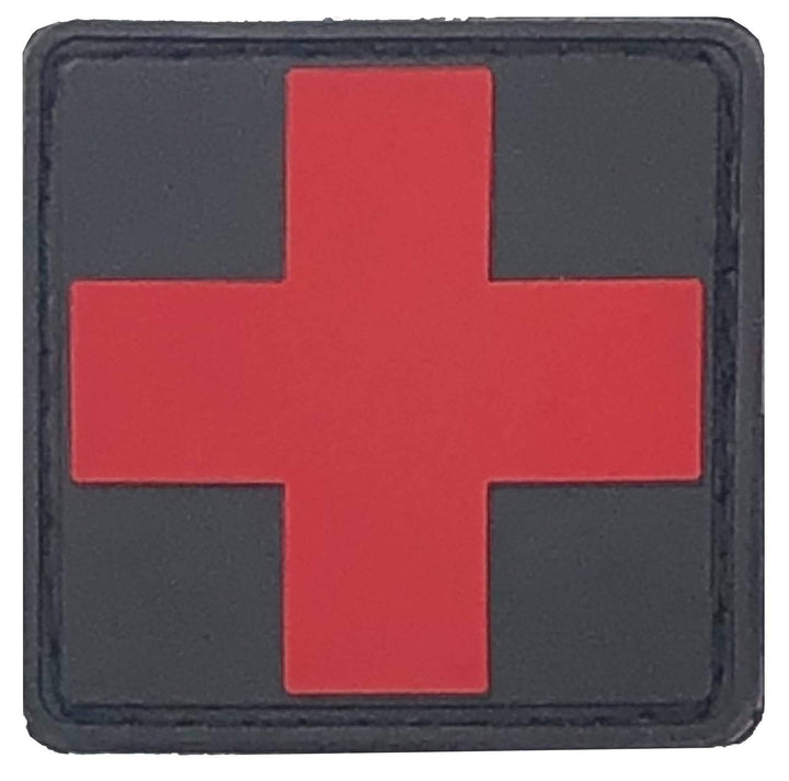 Medical Patch, EMT Patch, PVC Rubber, 1.5" x 1.5", Velcro Hook backing - Bull Strap