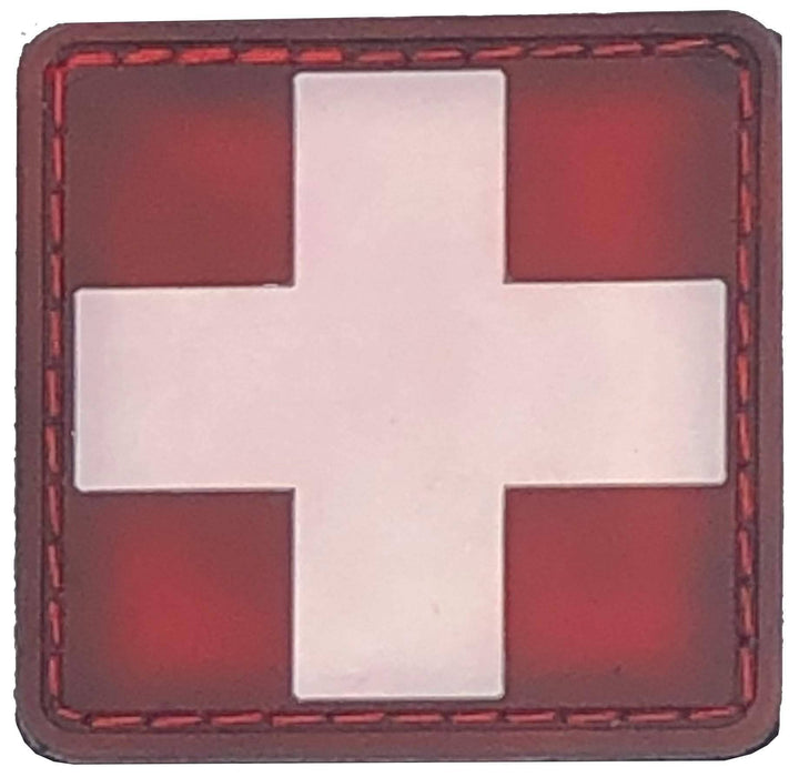 Medical Patch, EMT Patch, PVC Rubber, 1.5" x 1.5", Velcro Hook backing - Bull Strap