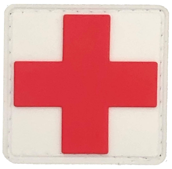 Medical Patch, EMT Patch, PVC Rubber, 1.5" x 1.5", Velcro Hook backing - Bull Strap