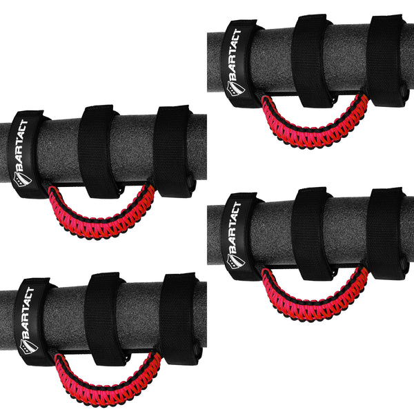 Paracord Grab Handles for Roll Bars Set of 4 for Jeep Wrangler JL, JLU, TJ, YJ, CJ, Gladiator, UTV, RZR, X3 Front and Rear Bartact - Bull Strap