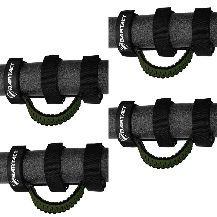 Paracord Grab Handles for Roll Bars Set of 4 for Jeep Wrangler JL, JLU, TJ, YJ, CJ, Gladiator, UTV, RZR, X3 Front and Rear Bartact - Bull Strap