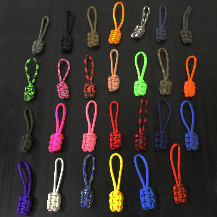 Paracord Zipper Pulls (w/ key ring) - qty 5 - Hand Woven USA 550 Paracord - Bartact - Bull Strap