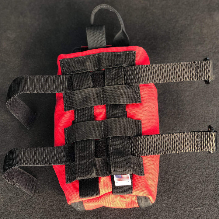 ROLL BAR IFAK Kit Pouch, MOLLE back, 1000d Cordura Nylon, PALS Compatible, Choose Color With 2 - roll bar straps - Bull Strap