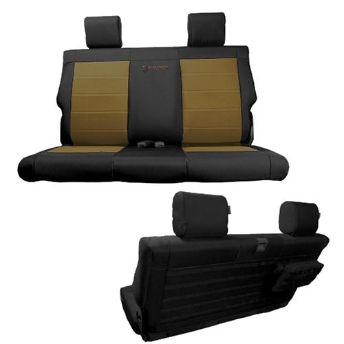 Rear Bench Tactical Seat Cover for Jeep Wrangler JK 2013-18 2 Door Bartact w/ MOLLE - Bull Strap