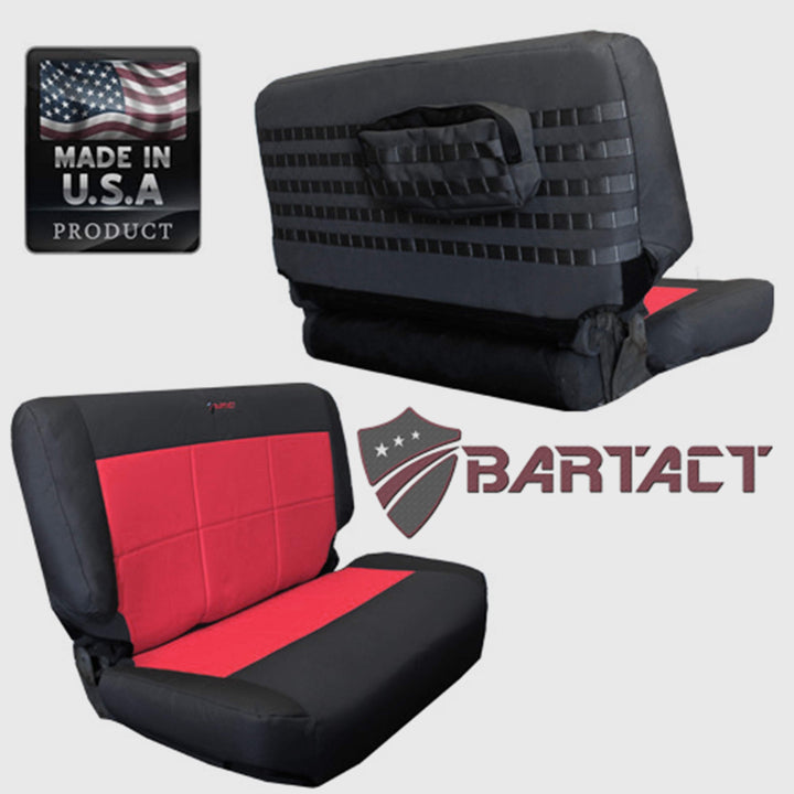 Rear Bench Tactical Seat Cover for Jeep Wrangler TJ 1997-02 Bartact w/ MOLLE - Bull Strap