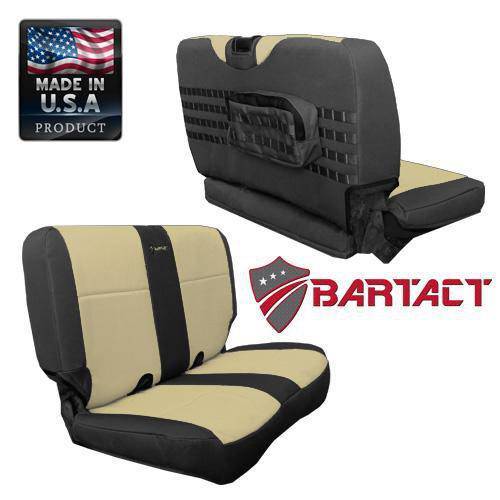 Rear Bench Tactical Seat Cover for Jeep Wrangler TJ & LJ 2003-06 Bartact w/ MOLLE - Bull Strap