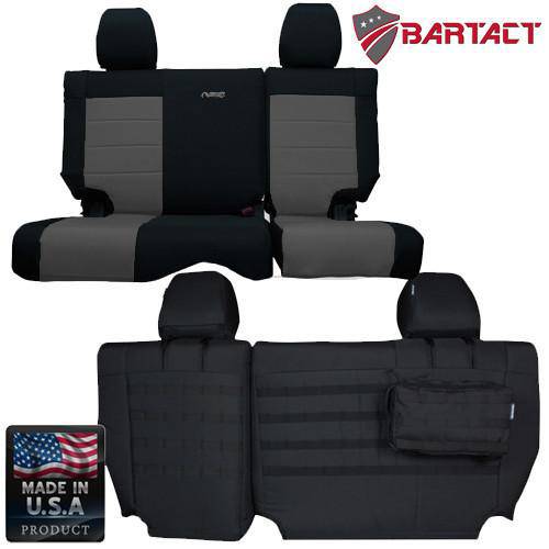 Rear Bench Tactical Seat Covers for Jeep Wrangler JKU 2007 4 Door Bartact w/ MOLLE - Bull Strap