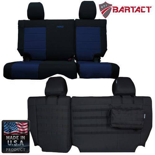 Rear Bench Tactical Seat Covers for Jeep Wrangler JKU 2007 4 Door Bartact w/ MOLLE - Bull Strap