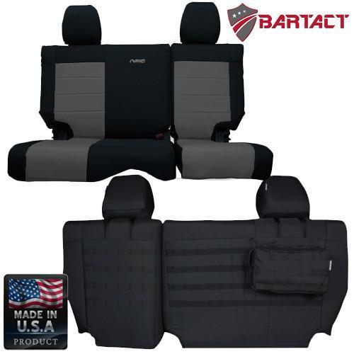 Rear Bench Tactical Seat Covers for Jeep Wrangler JKU 2011-12 4 Door Bartact w/ MOLLE - Bull Strap