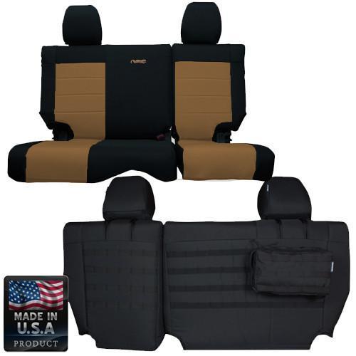 Rear Bench Tactical Seat Covers for Jeep Wrangler JKU 2011-12 4 Door Bartact w/ MOLLE - Bull Strap