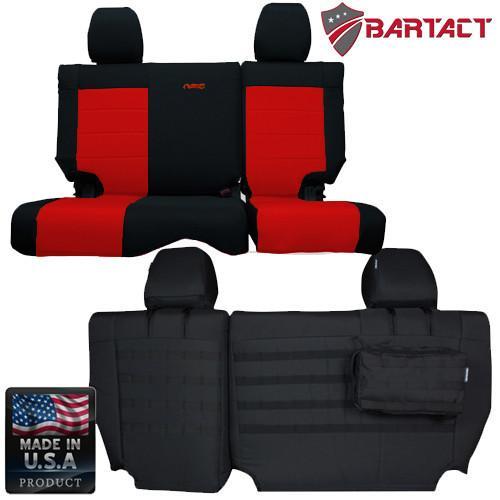 Rear Bench Tactical Seat Covers for Jeep Wrangler JKU 2013-18 4 Door Bartact w/ MOLLE - Bull Strap