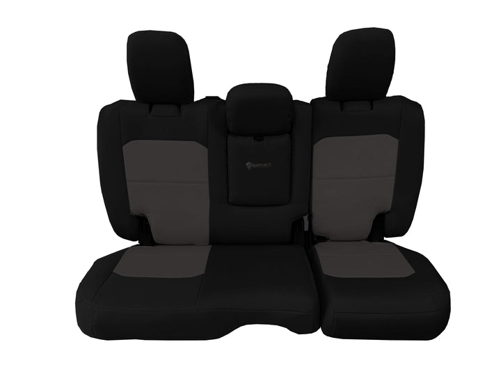 Rear Bench Tactical Seat Covers for Jeep Wrangler JLU 2018-22 4 Door - BARTACT  - WITH Fold Down Armrest ONLY! (NOT for 4XE Edition) w/ MOLLE - Bull Strap