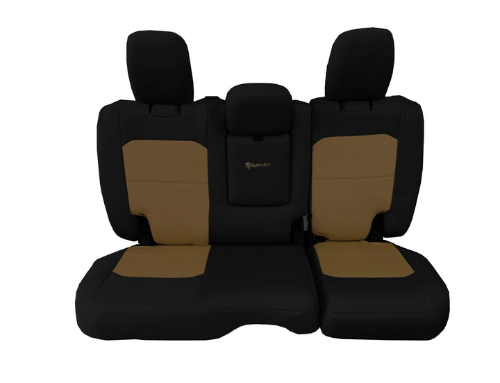Rear Bench Tactical Seat Covers for Jeep Wrangler JLU 2018-22 4 Door - BARTACT  - WITH Fold Down Armrest ONLY! (NOT for 4XE Edition) w/ MOLLE - Bull Strap