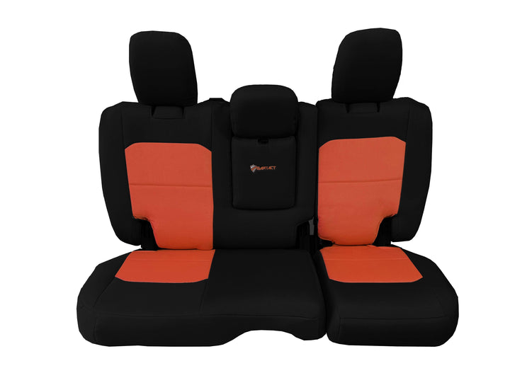 Rear Bench Tactical Seat Covers for Jeep Wrangler JLU 2018-22 4 Door - BARTACT  - WITH Fold Down Armrest ONLY! (NOT for 4XE Edition) w/ MOLLE - Bull Strap