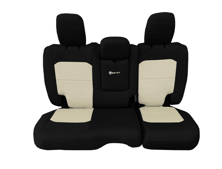 Rear Bench Tactical Seat Covers for Jeep Wrangler JLU 2018-22 4 Door - BARTACT  - WITH Fold Down Armrest ONLY! (NOT for 4XE Edition) w/ MOLLE - Bull Strap