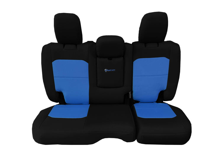Rear Bench Tactical Seat Covers for Jeep Wrangler JLU 2018-22 4 Door - BARTACT  - WITH Fold Down Armrest ONLY! (NOT for 4XE Edition) w/ MOLLE - Bull Strap
