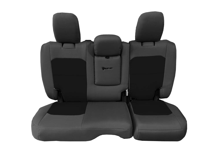 Rear Bench Tactical Seat Covers for Jeep Wrangler JLU 2018-22 4 Door - BARTACT  - WITH Fold Down Armrest ONLY! (NOT for 4XE Edition) w/ MOLLE - Bull Strap