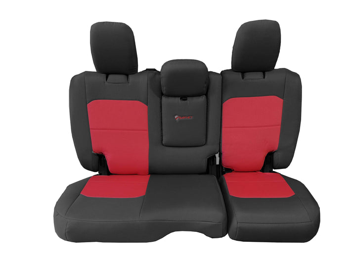 Rear Bench Tactical Seat Covers for Jeep Wrangler JLU 2018-22 4 Door - BARTACT  - WITH Fold Down Armrest ONLY! (NOT for 4XE Edition) w/ MOLLE - Bull Strap