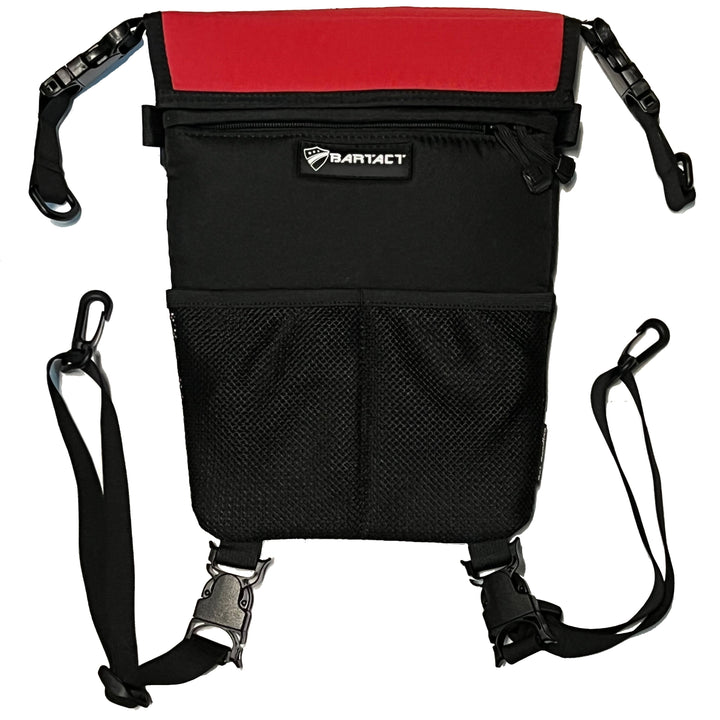Seat Storage Bag / Backpack / Seat Back Organizer / Pet Barrier - FABRIC by Bartact - Universal - (Patent Pending) - Bull Strap