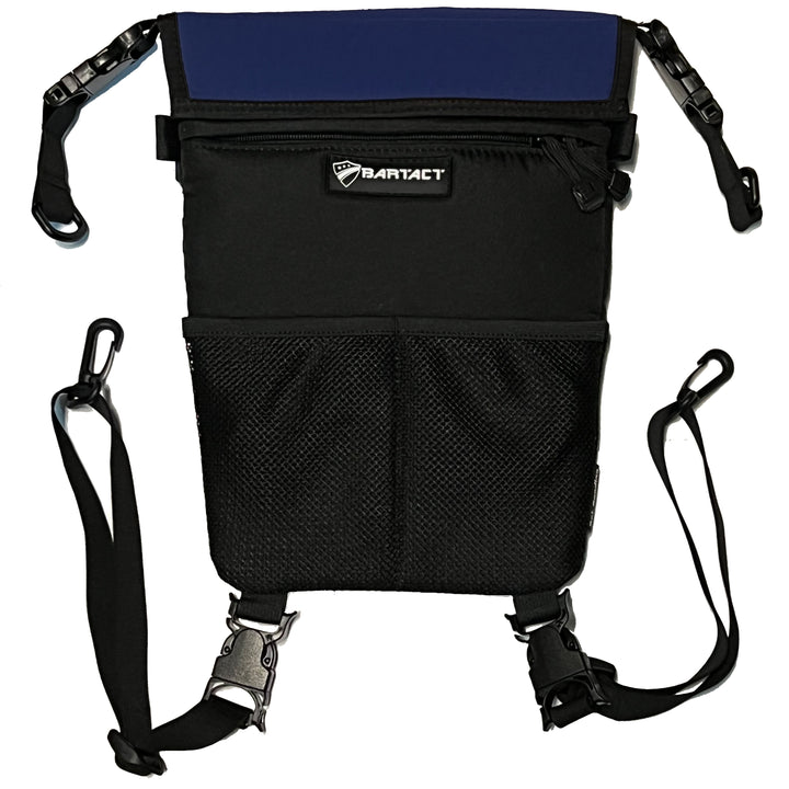 Seat Storage Bag / Backpack / Seat Back Organizer / Pet Barrier - FABRIC by Bartact - Universal - (Patent Pending) - Bull Strap