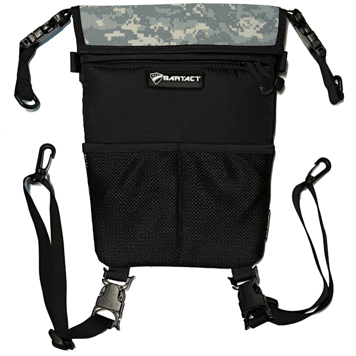 Seat Storage Bag / Backpack / Seat Back Organizer / Pet Barrier - FABRIC by Bartact - Universal - (Patent Pending) - Bull Strap
