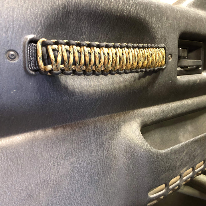 TJ Door Handles, Paracord Jeep Grab Handles for Jeep Wrangler TJ & LJ 97-06 - Interior Door Pull Handles 550 Paracord Grab Handles w/ Grommets (PAIR) - Bull Strap