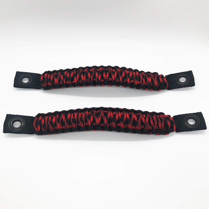 TJ Door Handles, Paracord Jeep Grab Handles for Jeep Wrangler TJ & LJ 97-06 - Interior Door Pull Handles 550 Paracord Grab Handles w/ Grommets (PAIR) - Bull Strap