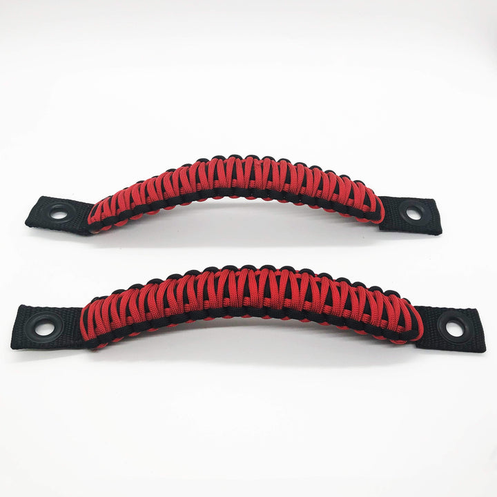 TJ Door Handles, Paracord Jeep Grab Handles for Jeep Wrangler TJ & LJ 97-06 - Interior Door Pull Handles 550 Paracord Grab Handles w/ Grommets (PAIR) - Bull Strap