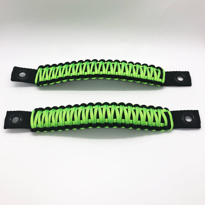 TJ Door Handles, Paracord Jeep Grab Handles for Jeep Wrangler TJ & LJ 97-06 - Interior Door Pull Handles 550 Paracord Grab Handles w/ Grommets (PAIR) - Bull Strap