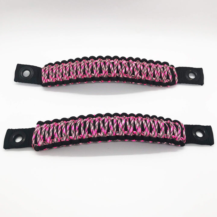 TJ Door Handles, Paracord Jeep Grab Handles for Jeep Wrangler TJ & LJ 97-06 - Interior Door Pull Handles 550 Paracord Grab Handles w/ Grommets (PAIR) - Bull Strap
