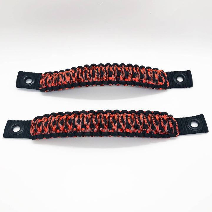 TJ Door Handles, Paracord Jeep Grab Handles for Jeep Wrangler TJ & LJ 97-06 - Interior Door Pull Handles 550 Paracord Grab Handles w/ Grommets (PAIR) - Bull Strap