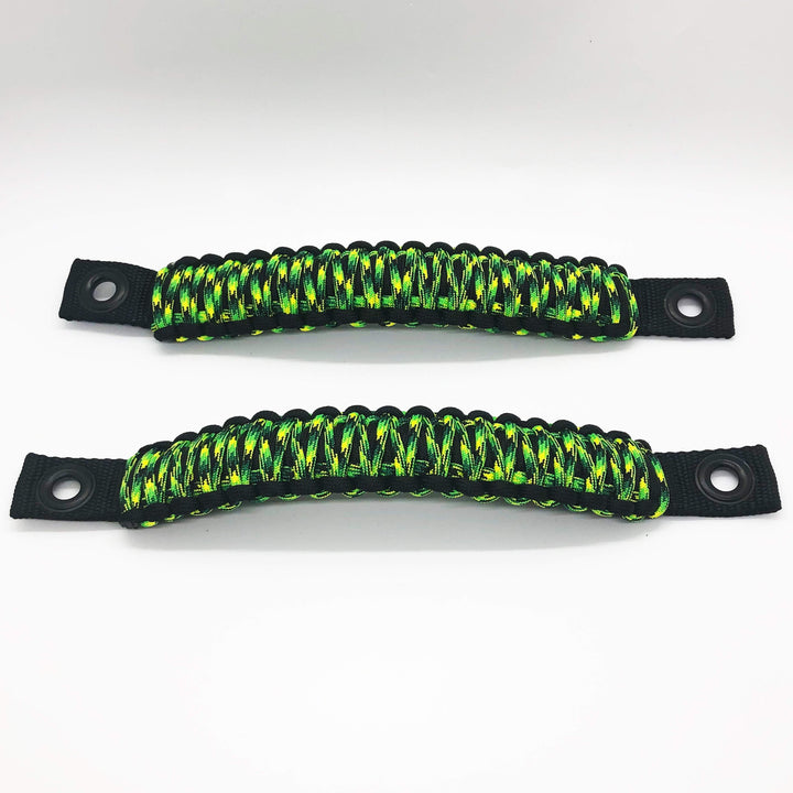 TJ Door Handles, Paracord Jeep Grab Handles for Jeep Wrangler TJ & LJ 97-06 - Interior Door Pull Handles 550 Paracord Grab Handles w/ Grommets (PAIR) - Bull Strap