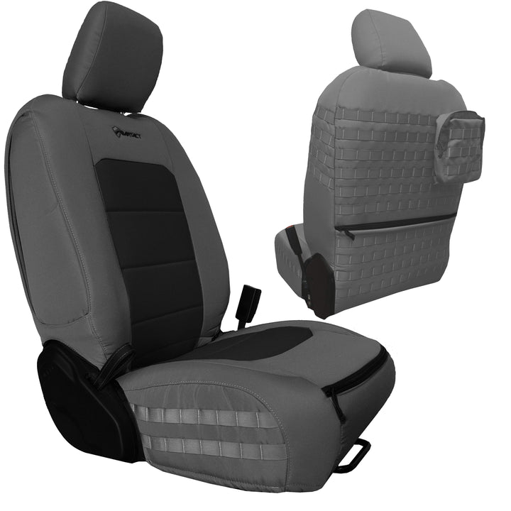 Tactical Seat Covers for Jeep Wrangler JLU 2018-23 4 Door ONLY (NOT for Mojave or 392 Edition) Front Pair Bartact - Bull Strap