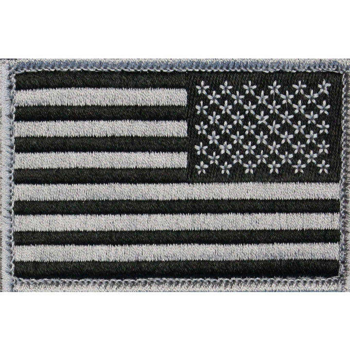 Thin Blue Line Flag Patch, Embroidered 2" x 3" Morale Patch w/ Velcro/Hook backing - Choose Right or Left - Bull Strap