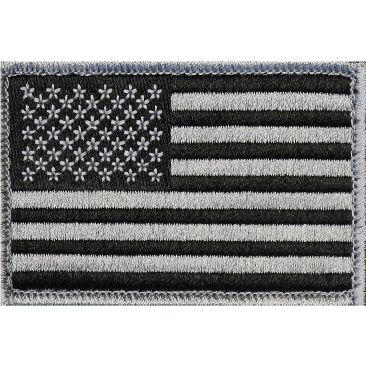 Thin Blue Line Flag Patch, Embroidered 2" x 3" Morale Patch w/ Velcro/Hook backing - Choose Right or Left - Bull Strap