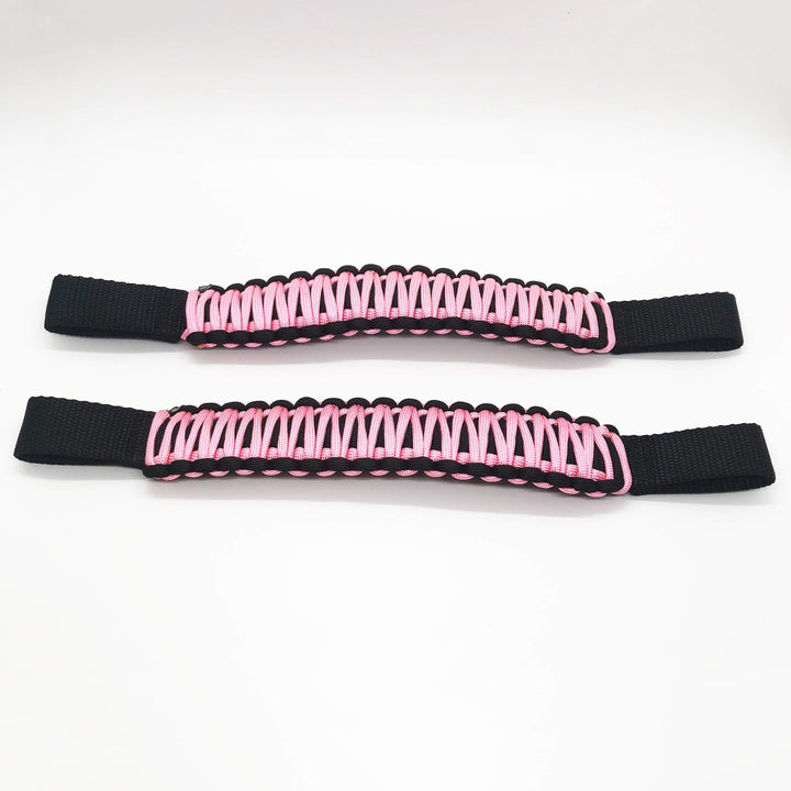 Bartact Grab Handles Black / Baby Pink Paracord Grab Handles for Headrests of Jeep Wrangler JK, JKU, JL, JLU, Gladiator, Toyota Tacoma, Ford Bronco and other vehicles with removable head rests (PAIR of 2)