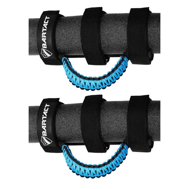 Bartact Grab Handles Black / Cosmos Blue Jeep Grab Handles for Roll Bar (PAIR of 2) Paracord Grab Handles for Jeep Wrangler, Gladiator, Polaris RZR, CanAm Maverick X3