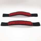 Bartact Grab Handles Black / Red Paracord Grab Handles for Headrests of Jeep Wrangler JK, JKU, JL, JLU, Gladiator, Toyota Tacoma, Ford Bronco and other vehicles with removable head rests (PAIR of 2)