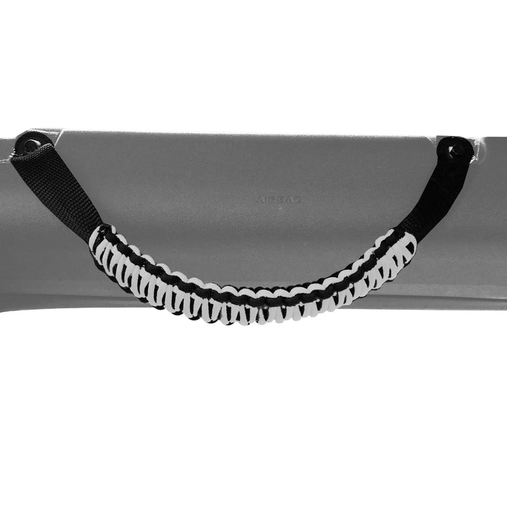 Bartact Grab Handles Black / White Bartact Paracord Grab Handles compatible with Ford Bronco 2021 2022 Roll Bar Front or Rear (Pair of 2) Made in USA