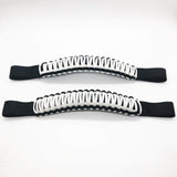 Bartact Grab Handles Black / White Paracord Grab Handles for Headrests of Jeep Wrangler JK, JKU, JL, JLU, Gladiator, Toyota Tacoma, Ford Bronco and other vehicles with removable head rests (PAIR of 2)