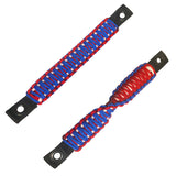 Bartact Grab Handles Red White Blue / Reversible Paracord Grab Handles for Jeep Wrangler 2007-18 JK, JKU Rear Sound bar or Front A-Pillar (PAIR of 2) Made in USA - 550 Paracord, Bartact