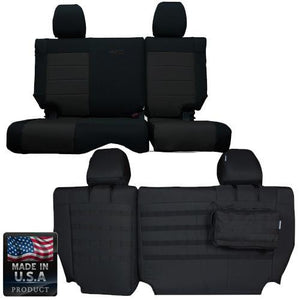 Bartact Jeep Wrangler Seat Covers black / olive drab Rear Bench Tactical Seat Covers for Jeep Wrangler JKU 2008-10 4 Door Bartact w/ MOLLE