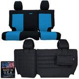 Bartact Jeep Wrangler Seat Covers Black / Blue Rear Bench Tactical Seat Covers for Jeep Wrangler JKU 2007 4 Door Bartact w/ MOLLE