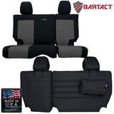 Bartact Jeep Wrangler Seat Covers Black / Graphite Rear Bench Tactical Seat Covers for Jeep Wrangler JKU 2007 4 Door Bartact w/ MOLLE