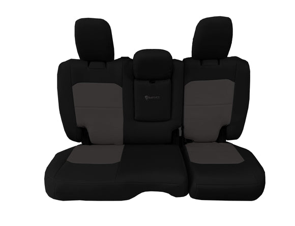 Bartact Jeep Wrangler Seat Covers black / graphite / Same as insert Color Rear Bench Tactical Seat Covers for Jeep Wrangler 4XE JLU 2021+ 4 Door | BARTACT | WITH Fold Down Armrest ONLY! (4XE Edition ONLY!) w/ MOLLE