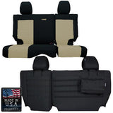 Bartact Jeep Wrangler Seat Covers black / khaki Rear Bench Tactical Seat Covers for Jeep Wrangler JKU 2013-18 4 Door Bartact w/ MOLLE