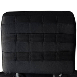 Bartact Jeep Wrangler Seat Covers Black MOLLE Headrest Covers - Tactical 2007-10 Jeep Wrangler JK JKU Front Seats (PAIR)